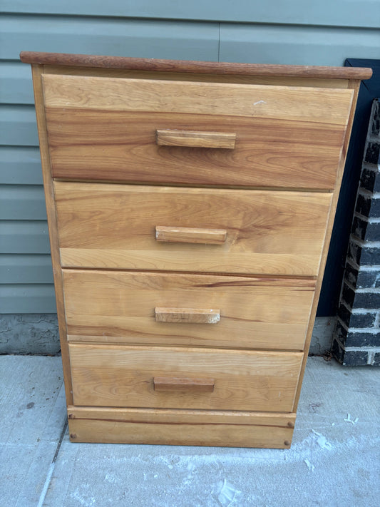 Vintage 4 drawer Solid Wood Blonde Dresser